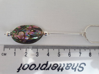 925 Sterling Silver Abalone Shell Long Drop Necklace. - JOANNE MASSEY ARTISAN JEWELLERY
