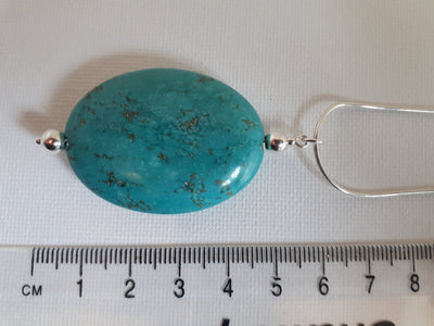 925 Sterling Silver Large Blue Magnesite Oval Necklace. - JOANNE MASSEY ARTISAN JEWELLERY