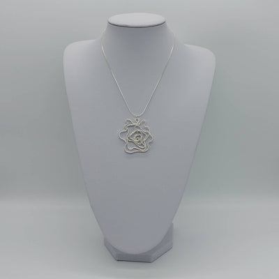 925 Sterling Silver large Statement Rose pendant Necklace, the perfect gift for a loved one, handmade jewellery