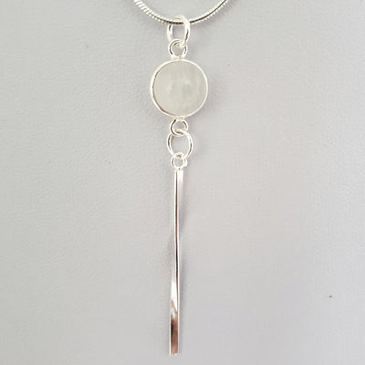 925 Sterling Silver Rainbow Moonstone Tassel Necklace. - JOANNE MASSEY ARTISAN JEWELLERY