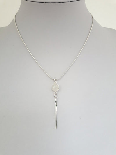 925 Sterling Silver Rainbow Moonstone Tassel Necklace. - JOANNE MASSEY ARTISAN JEWELLERY