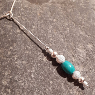 925 Sterling Silver Turquoise and Stardust Bead Necklace. - JOANNE MASSEY ARTISAN JEWELLERY