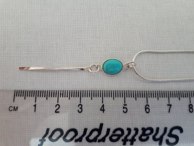 925 Sterling Silver Turquoise Oval Tassel Necklace. - JOANNE MASSEY ARTISAN JEWELLERY