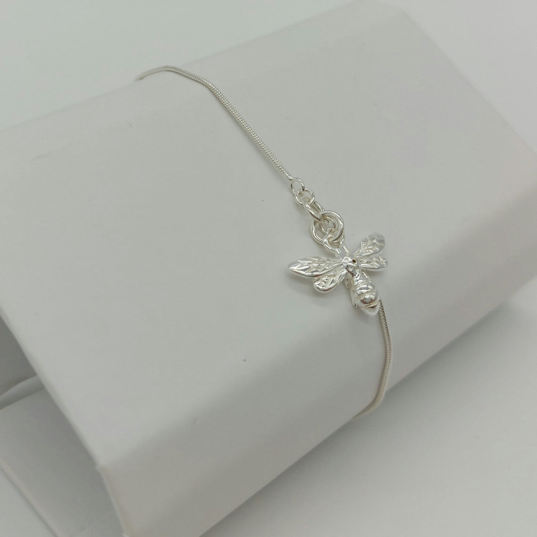 925 Sterling Silver Adjustable Slider Bee Bracelet