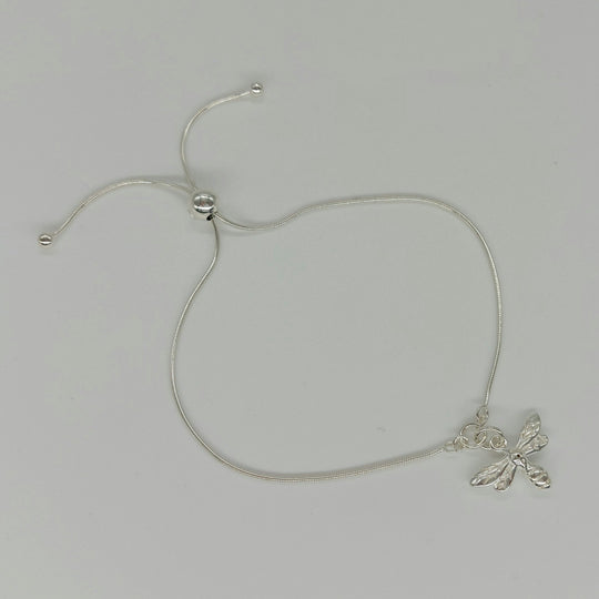 925 Sterling Silver Adjustable Slider Bee Bracelet