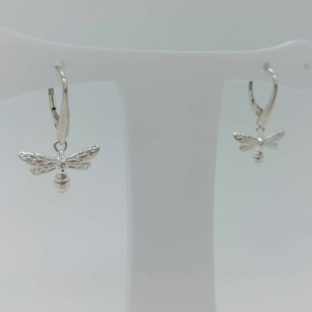 925 Sterling Silver Bee Earrings, Large Silver Bee Earrings