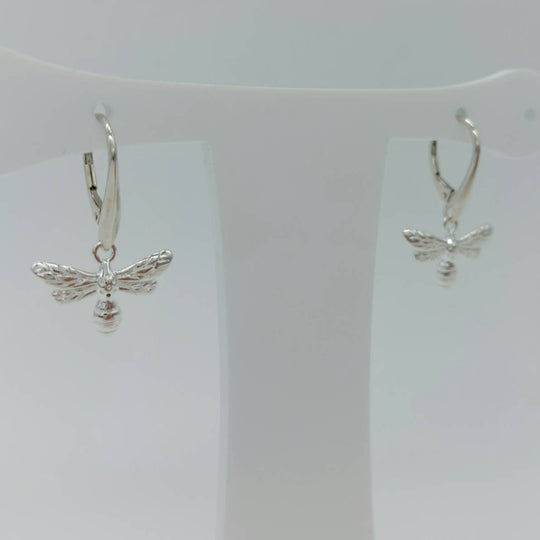 925 Sterling Silver Bee Earrings, Large Silver Bee Earrings