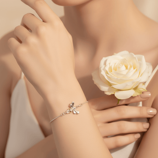 925 Sterling Silver Bumble Bee Bracelet Lifestyle Shot