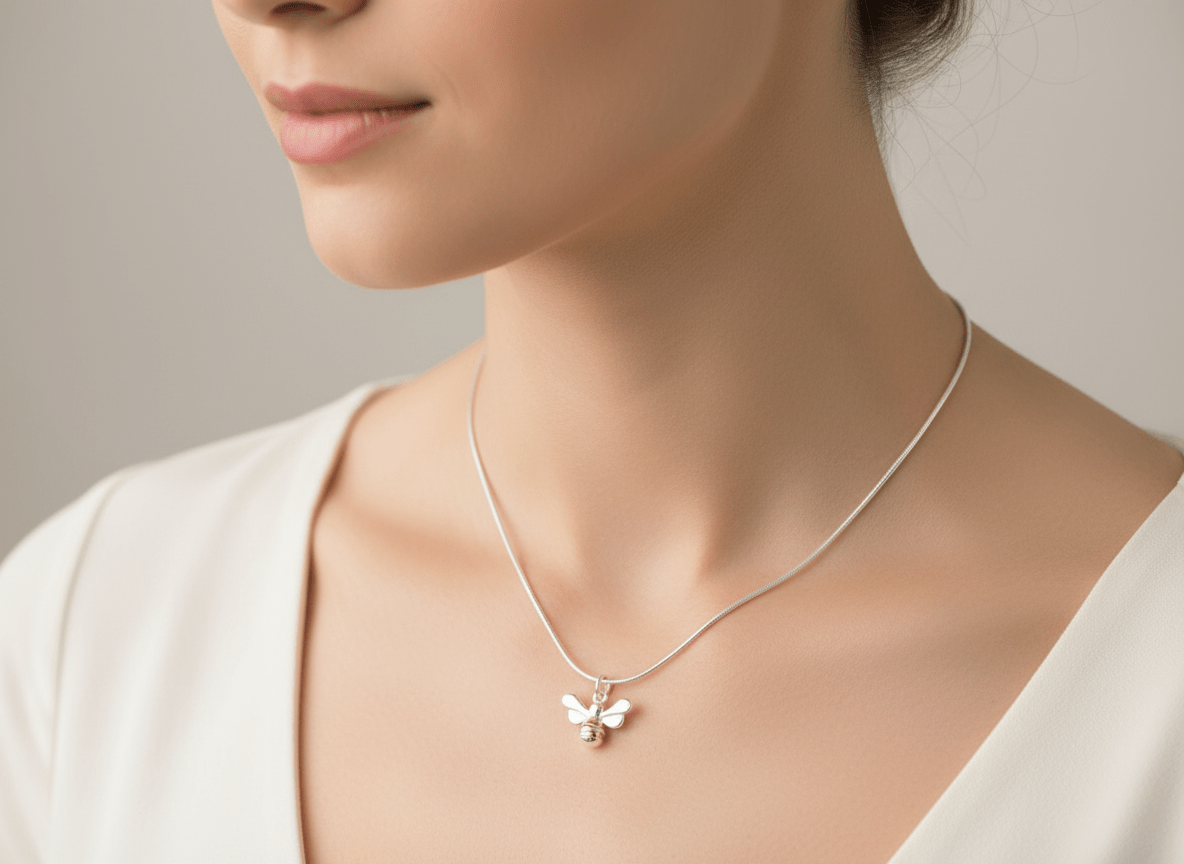 925 Sterling Silver Bumble Bee Necklace Hero Image