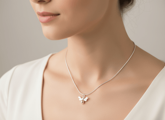 925 Sterling Silver Bumble Bee Necklace Hero Image