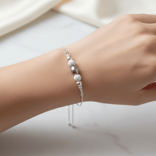 Sterling Silver Hematite Bracelet on Model