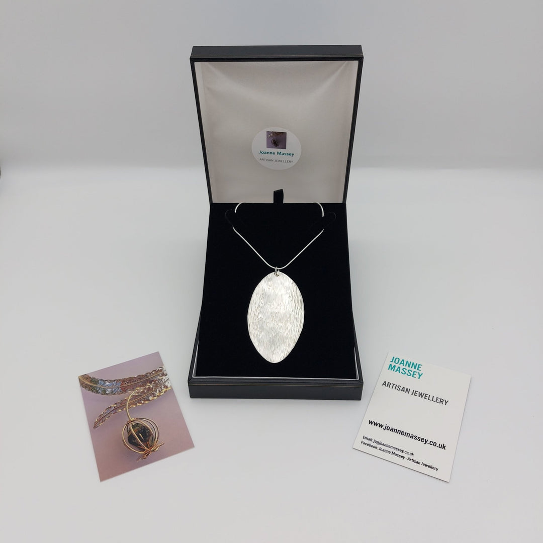 925 Sterling Silver Leaf Bark Texture Necklace | Handmade UK Jewellery - JOANNE MASSEY ARTISAN JEWELLERY