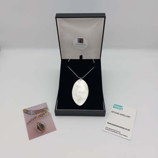 925 Sterling Silver Leaf Bark Texture Necklace | Handmade UK Jewellery - JOANNE MASSEY ARTISAN JEWELLERY