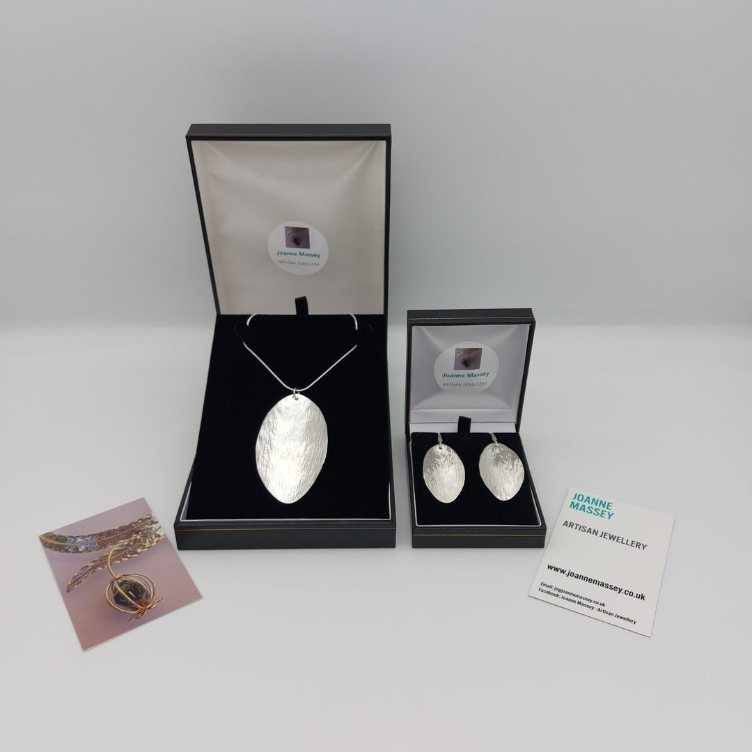 925 Sterling Silver Leaf Bark Texture Necklace | Handmade UK Jewellery - JOANNE MASSEY ARTISAN JEWELLERY