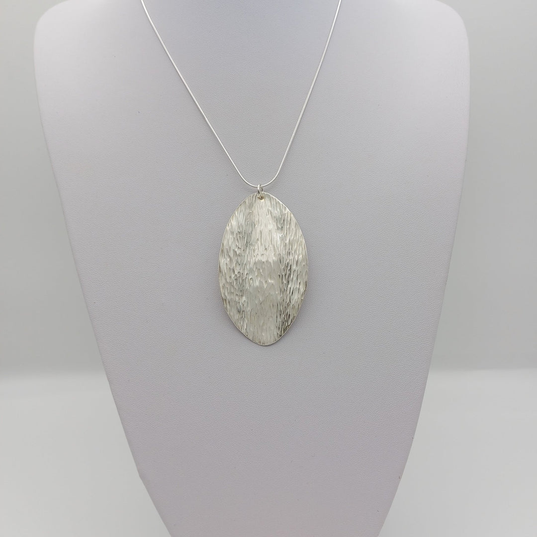 925 Sterling Silver Leaf Bark Texture Necklace | Handmade UK Jewellery - JOANNE MASSEY ARTISAN JEWELLERY