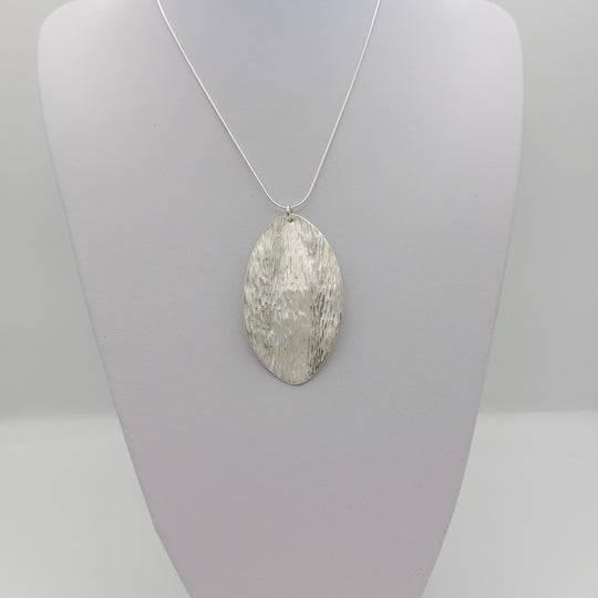 925 Sterling Silver Leaf Bark Texture Necklace | Handmade UK Jewellery - JOANNE MASSEY ARTISAN JEWELLERY