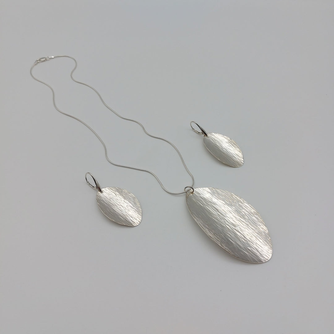 925 Sterling Silver Leaf Bark Texture Necklace | Handmade UK Jewellery - JOANNE MASSEY ARTISAN JEWELLERY