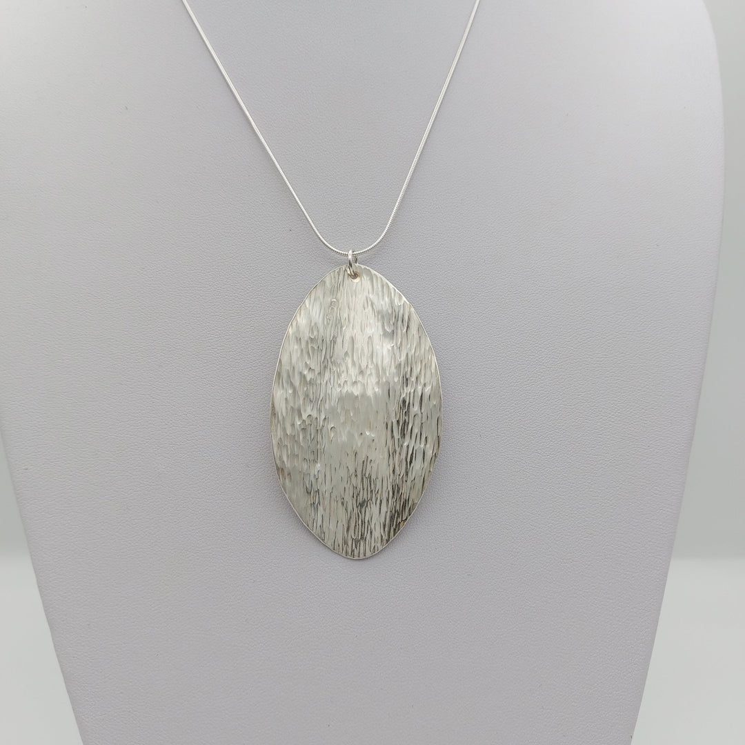 925 Sterling Silver Leaf Bark Texture Necklace | Handmade UK Jewellery - JOANNE MASSEY ARTISAN JEWELLERY