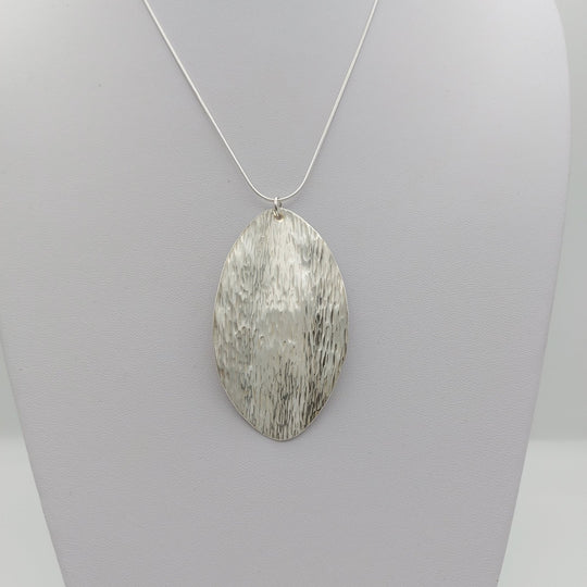 925 Sterling Silver Leaf Bark Texture Necklace | Handmade UK Jewellery - JOANNE MASSEY ARTISAN JEWELLERY