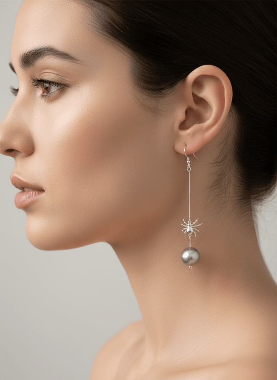 Spider Pearl Earrings Lifestyle Image