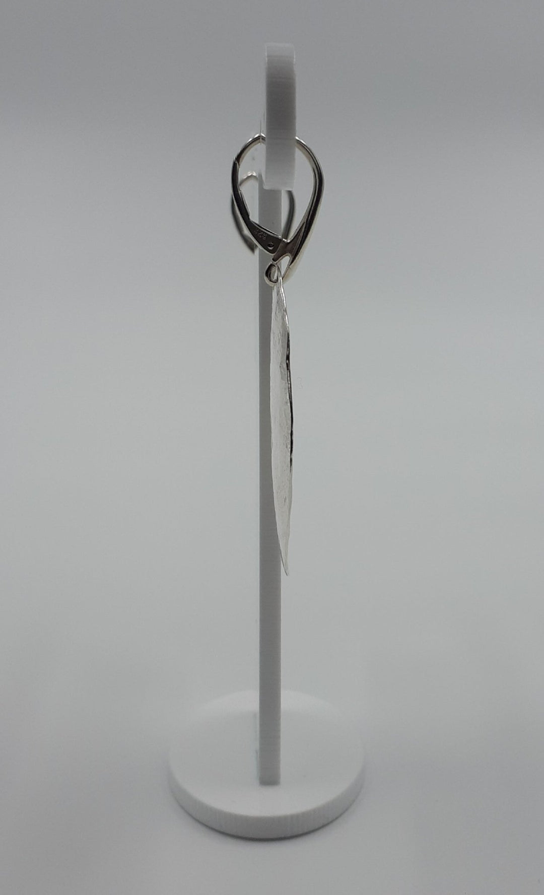 Large Sterling Silver Hammered Leaf Earrings | UK Handmade | Joanne Massey