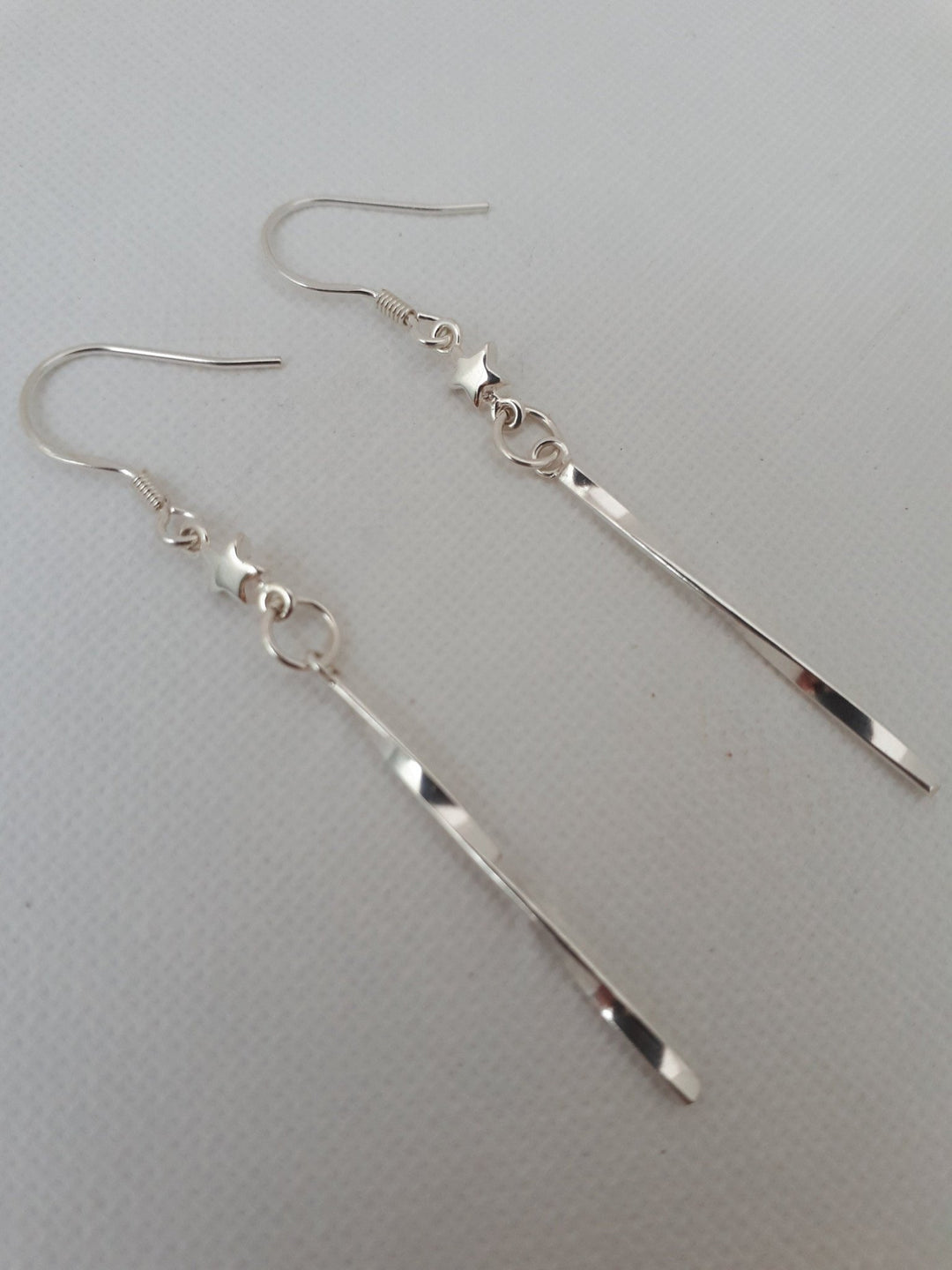 Star Earrings, 925 Sterling Silver Star Earrings, Shooting Star Earrings