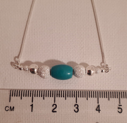 Turquoise Bracelet, Turquoise and Stardust Bead Slider Bracelet, 925 Sterling Silver, December Birthstone Bracelet, December Birthday