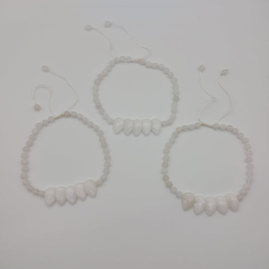White Quartzite Teardrop Statement Necklace | Handmade Gemstone Jewellery