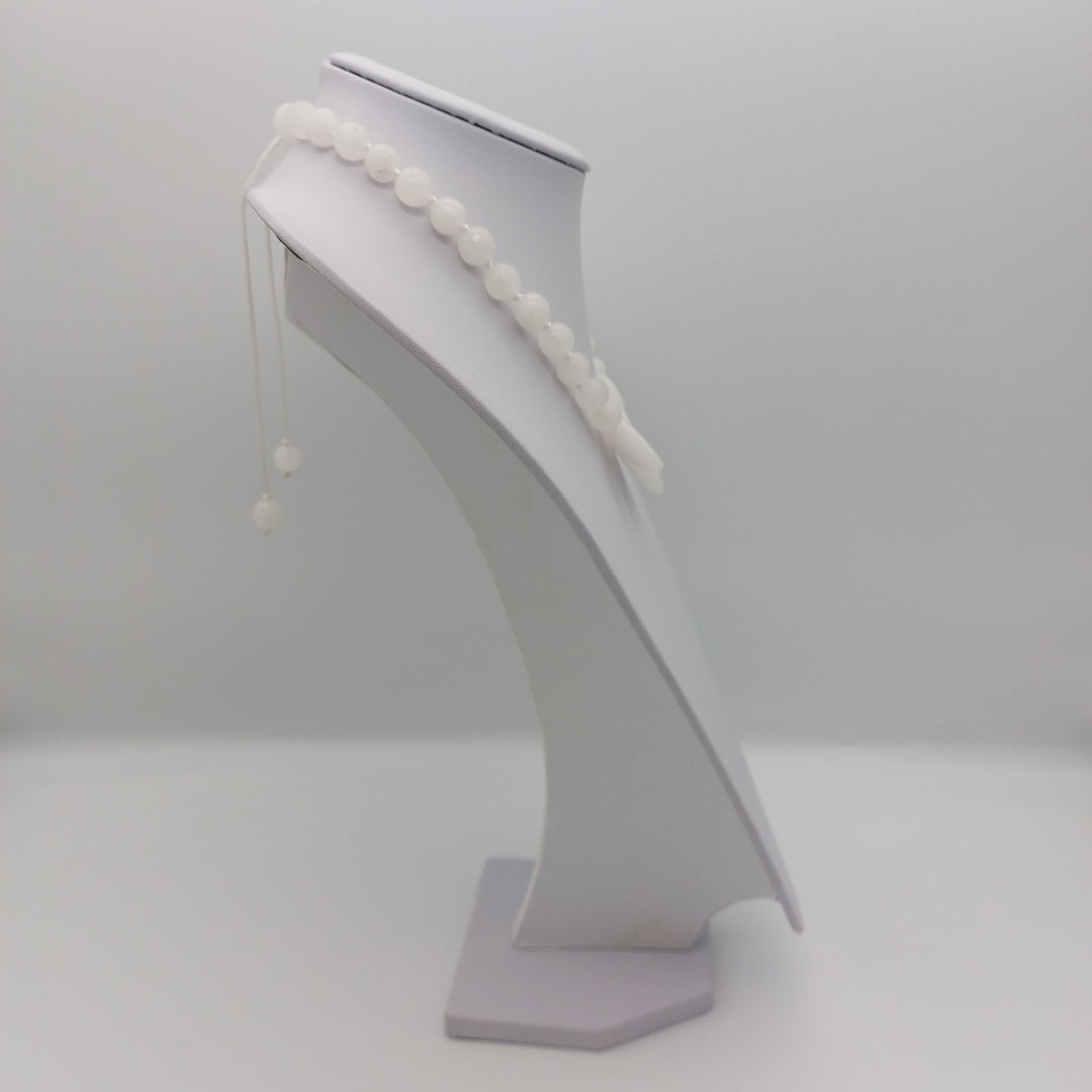 White Quartzite Teardrop Statement Necklace | Handmade Gemstone Jewellery