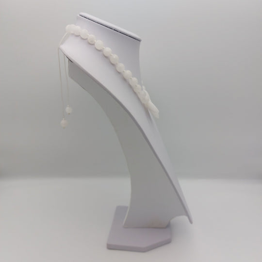 White Quartzite Teardrop Statement Necklace | Handmade Gemstone Jewellery