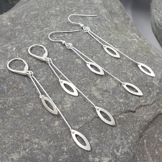 925 Sterling Silver Leaf Charm Earrings - JOANNE MASSEY ARTISAN JEWELLERY