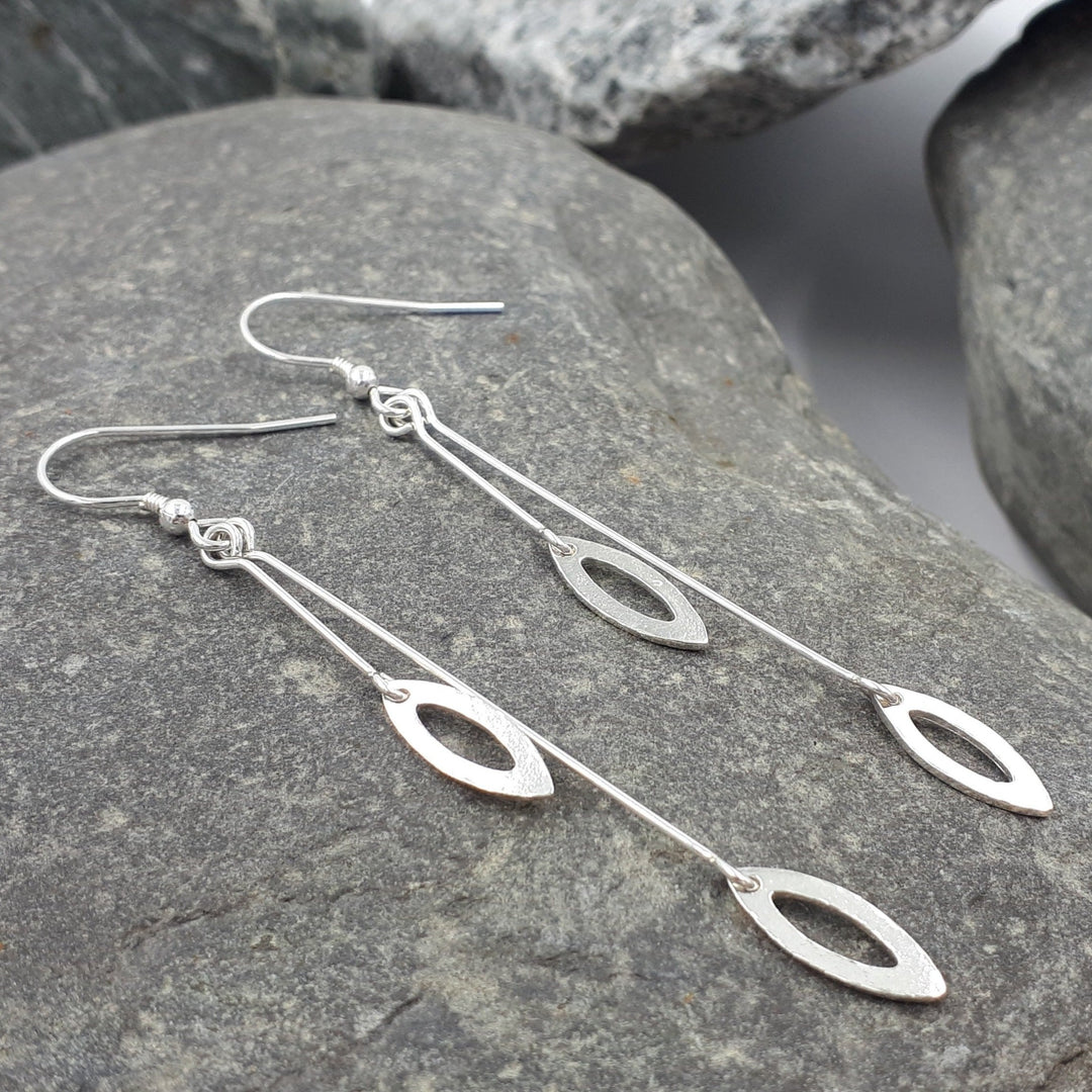 925 Sterling Silver Leaf Charm Earrings - JOANNE MASSEY ARTISAN JEWELLERY