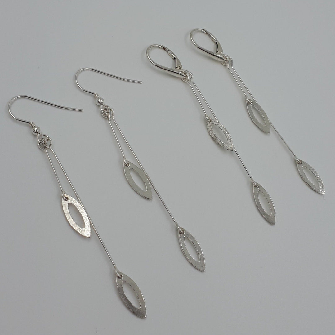 925 Sterling Silver Leaf Charm Earrings - JOANNE MASSEY ARTISAN JEWELLERY