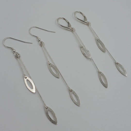 925 Sterling Silver Leaf Charm Earrings - JOANNE MASSEY ARTISAN JEWELLERY