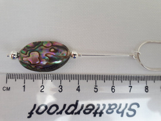 925 Sterling Silver Abalone Shell Long Drop Necklace. - JOANNE MASSEY ARTISAN JEWELLERY