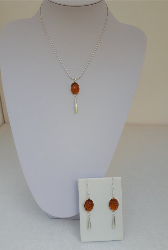 925 Sterling Silver Baltic Amber Tassel Necklace. - JOANNE MASSEY ARTISAN JEWELLERY