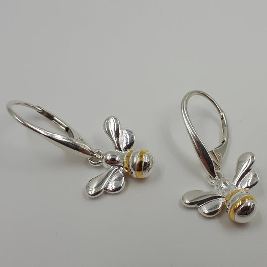 925 Sterling Silver Bumble Bee drop earrings - JOANNE MASSEY ARTISAN JEWELLERY