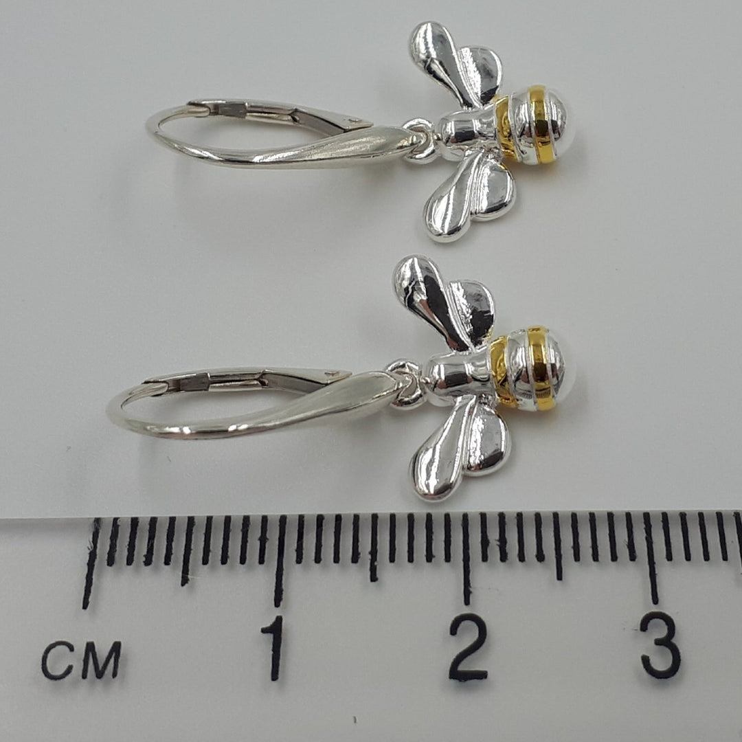 925 Sterling Silver Bumble Bee drop earrings - JOANNE MASSEY ARTISAN JEWELLERY