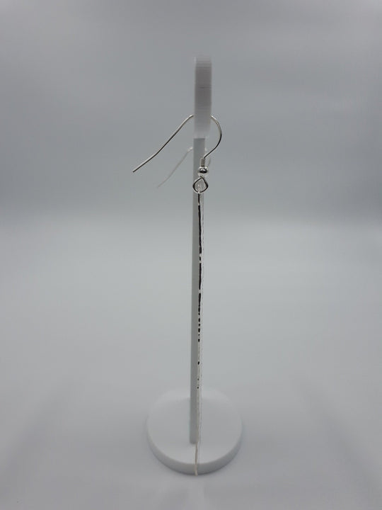 925 Sterling Silver Hammered Bark Texture Long Drop Earrings. - JOANNE MASSEY ARTISAN JEWELLERY