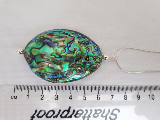 925 Sterling Silver Large Abalone Shell Statement Necklace. - JOANNE MASSEY ARTISAN JEWELLERY