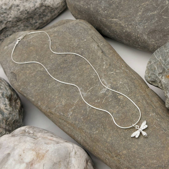 925 Sterling Silver Large Bee Necklace - JOANNE MASSEY ARTISAN JEWELLERY