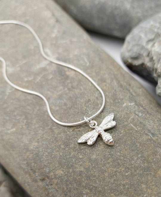 925 Sterling Silver Large Bee Necklace - JOANNE MASSEY ARTISAN JEWELLERY