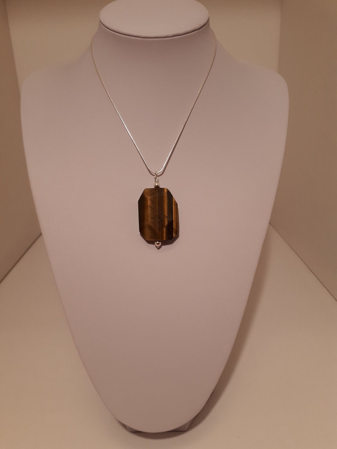 925 Sterling Silver Large Tigers Eye Statement Necklace - JOANNE MASSEY ARTISAN JEWELLERY