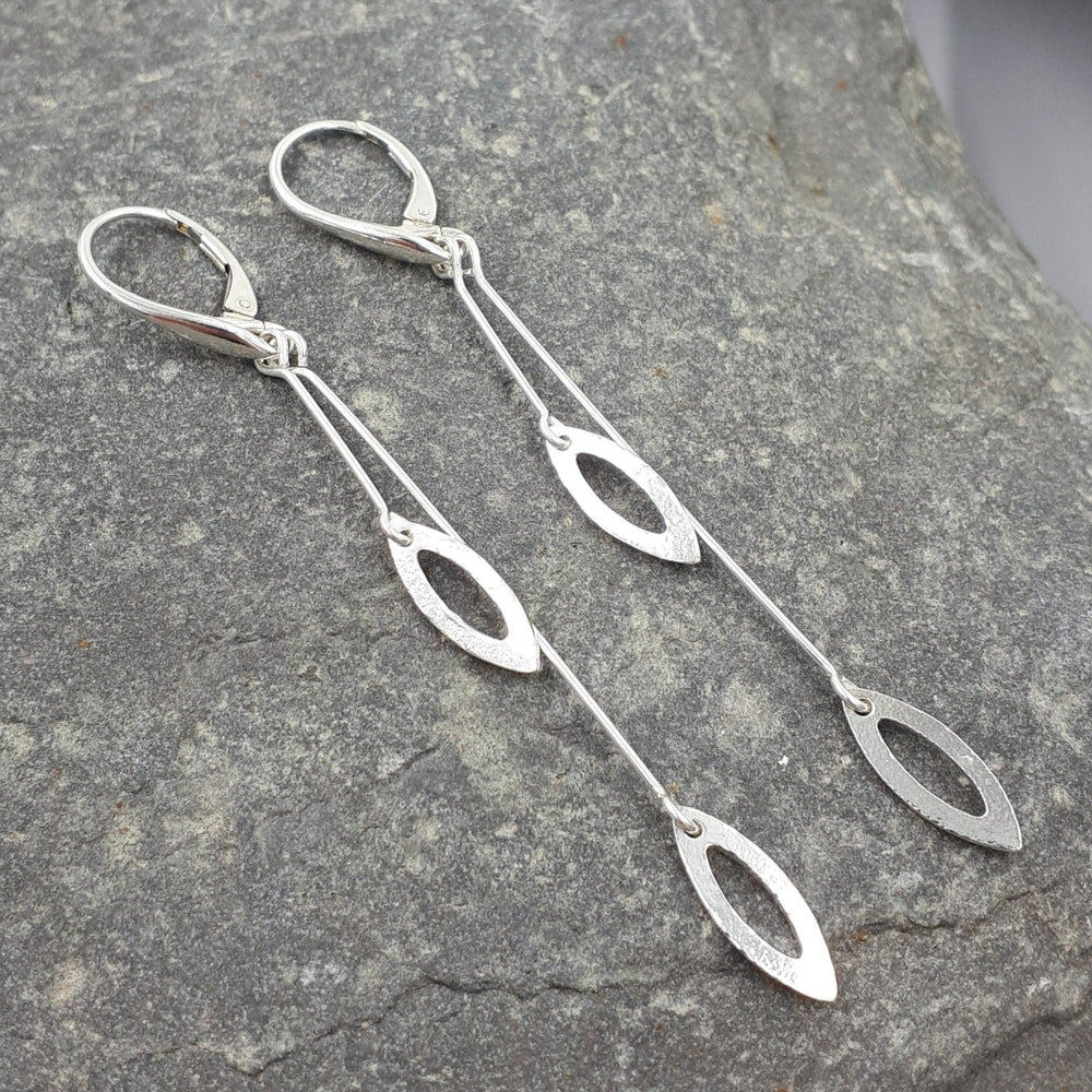 925 Sterling Silver Leaf Charm Earrings - JOANNE MASSEY ARTISAN JEWELLERY