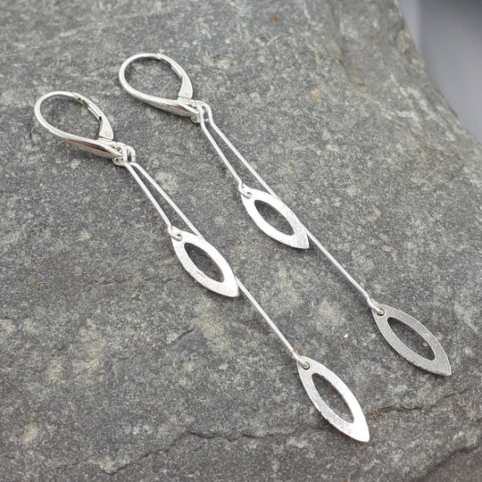 925 Sterling Silver Leaf Charm Earrings - JOANNE MASSEY ARTISAN JEWELLERY