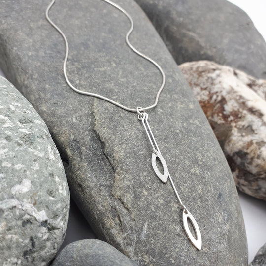 925 Sterling Silver Leaf Charm Necklace - JOANNE MASSEY ARTISAN JEWELLERY