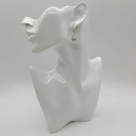 925 Sterling Silver Maple Leaf Pearl Earrings - JOANNE MASSEY ARTISAN JEWELLERY