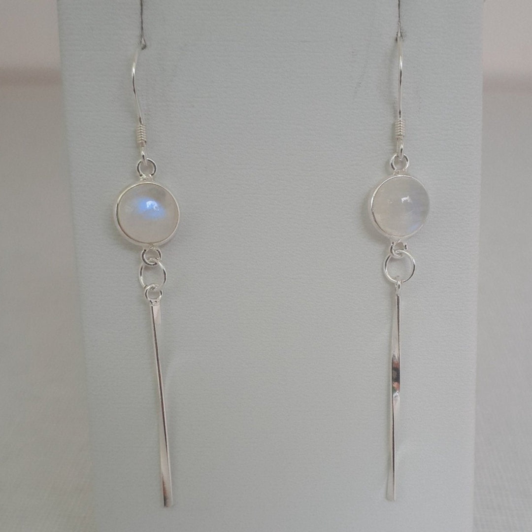 925 Sterling Silver Rainbow Moonstone Tassel Earrings. - JOANNE MASSEY ARTISAN JEWELLERY