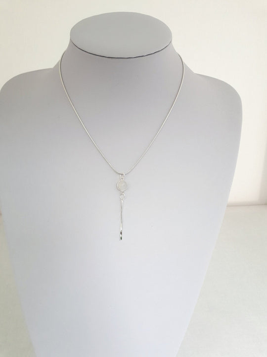 925 Sterling Silver Rainbow Moonstone Tassel Necklace. - JOANNE MASSEY ARTISAN JEWELLERY