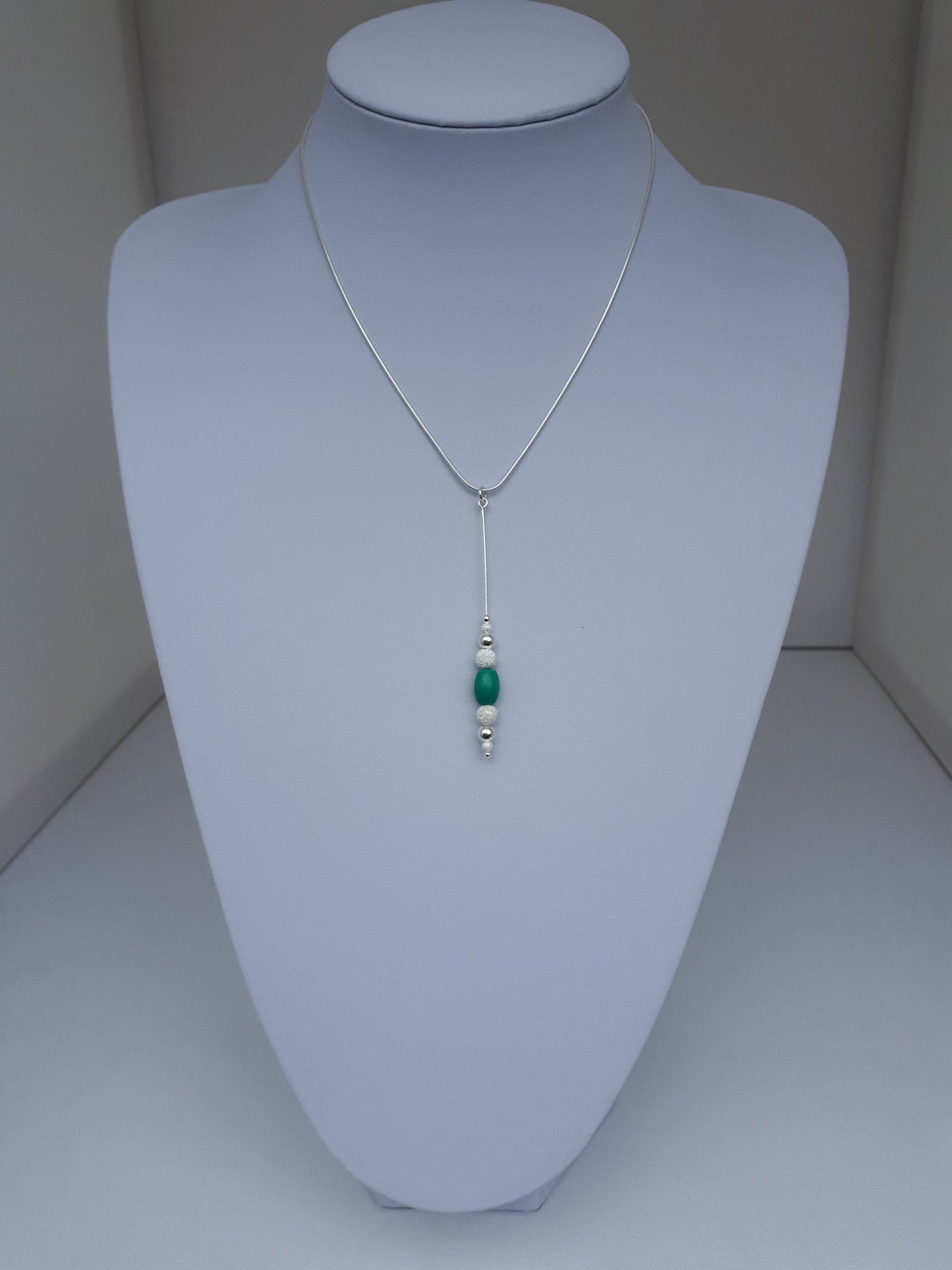 925 Sterling Silver Turquoise and Stardust Bead Necklace. - JOANNE MASSEY ARTISAN JEWELLERY